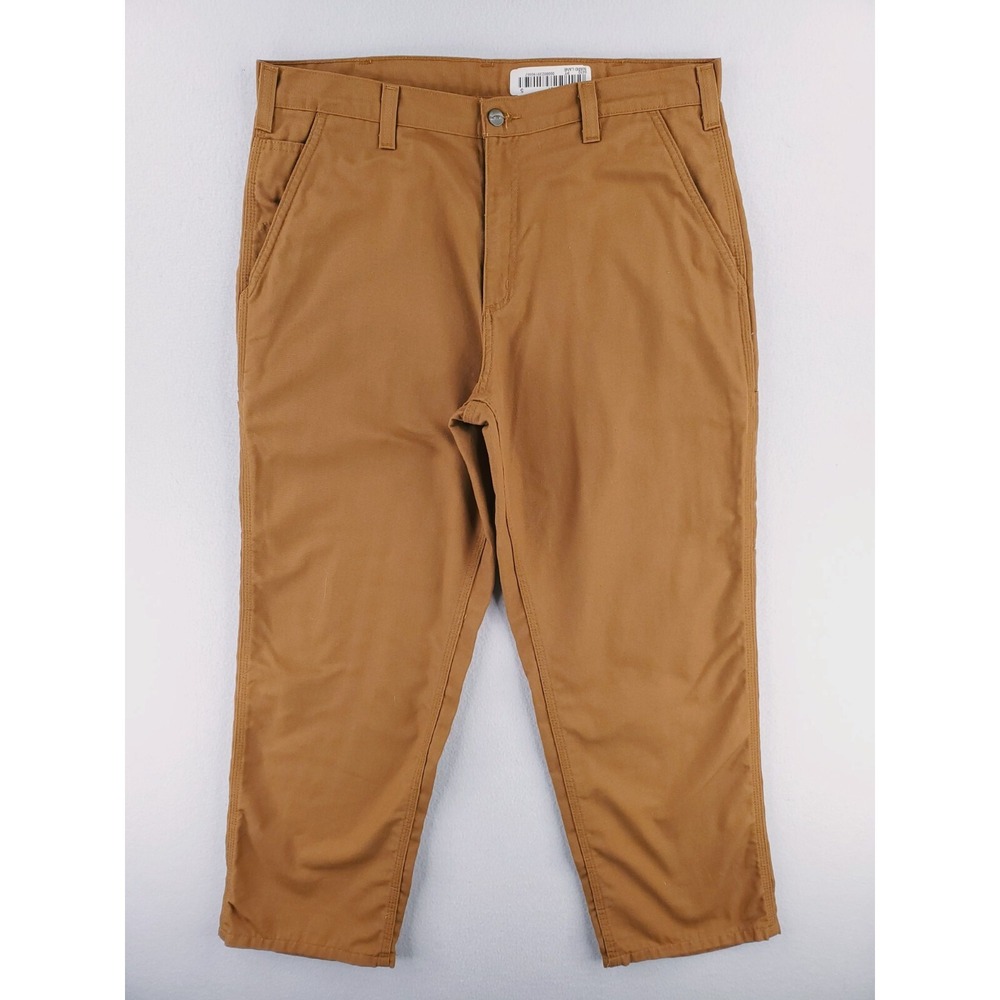 Carhartt Pants‎ Mens 36x30 Brown Tan Cargo Utility Dungaree Fit Straight Work